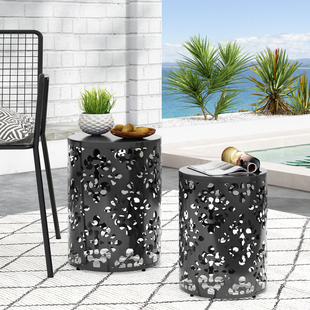 Outdoor Metal Modern Design End Table