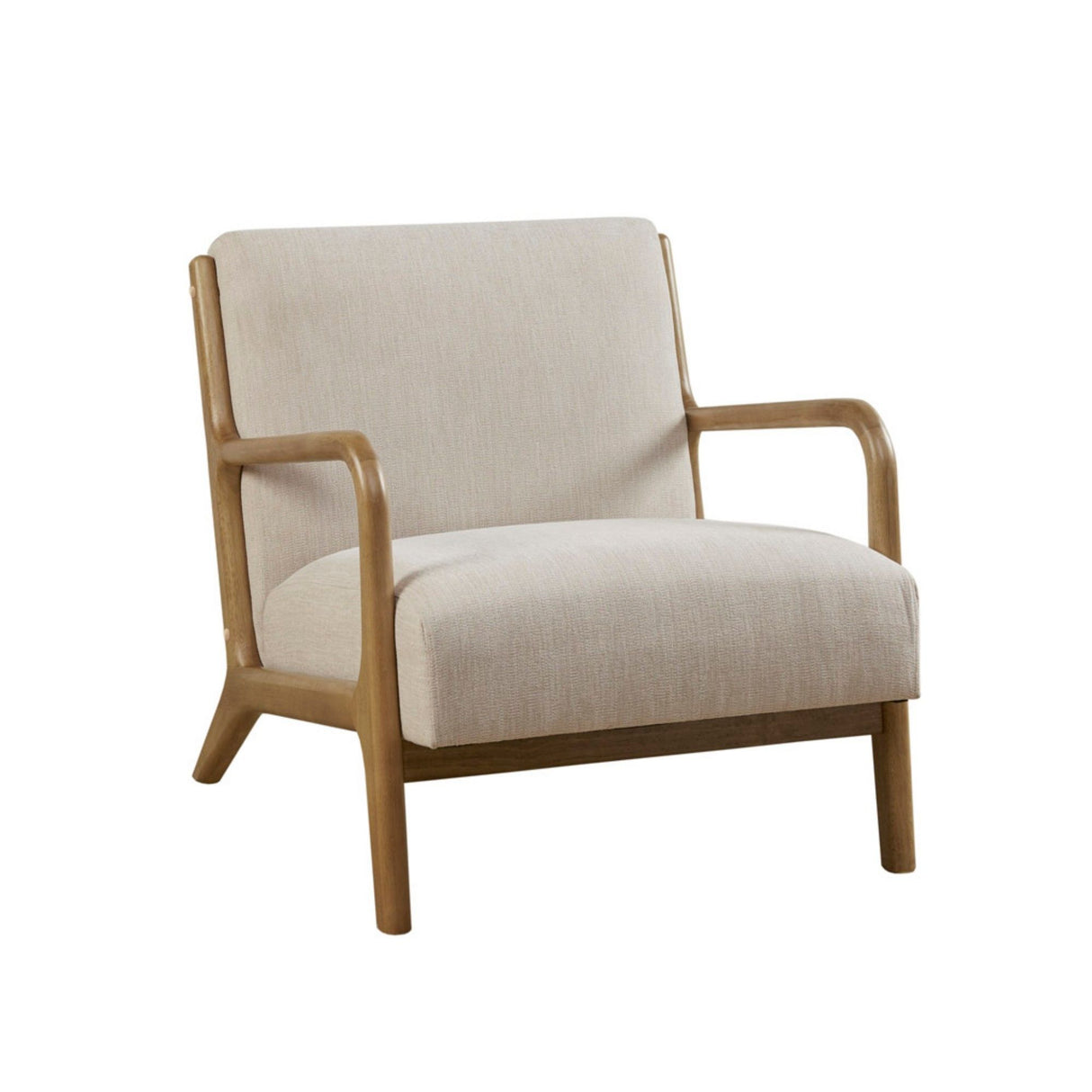 Mid-Century Style Lounge Chair With Upholstered Seat