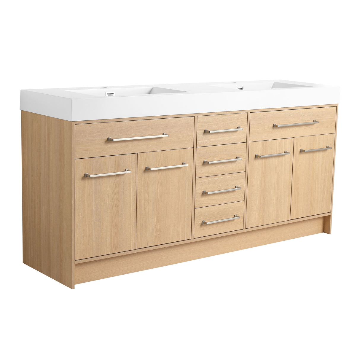 Freestanding Bathroom Vanity With Resin Sink, Soft-Closing Doors And Drawers