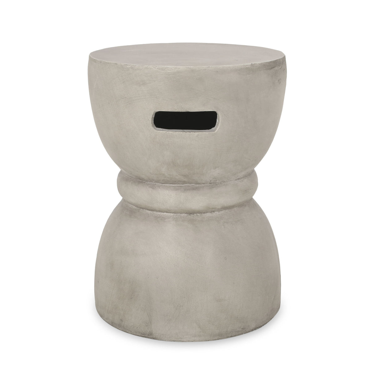 Outdoor Side Table With Hourglass Shape - Gray