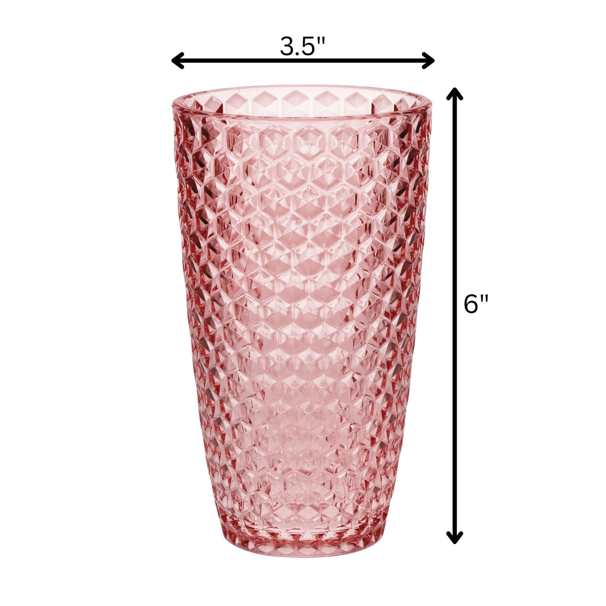 Leading Ware Diamond Cut Acrylic Drinking Glasses (Set of 4)