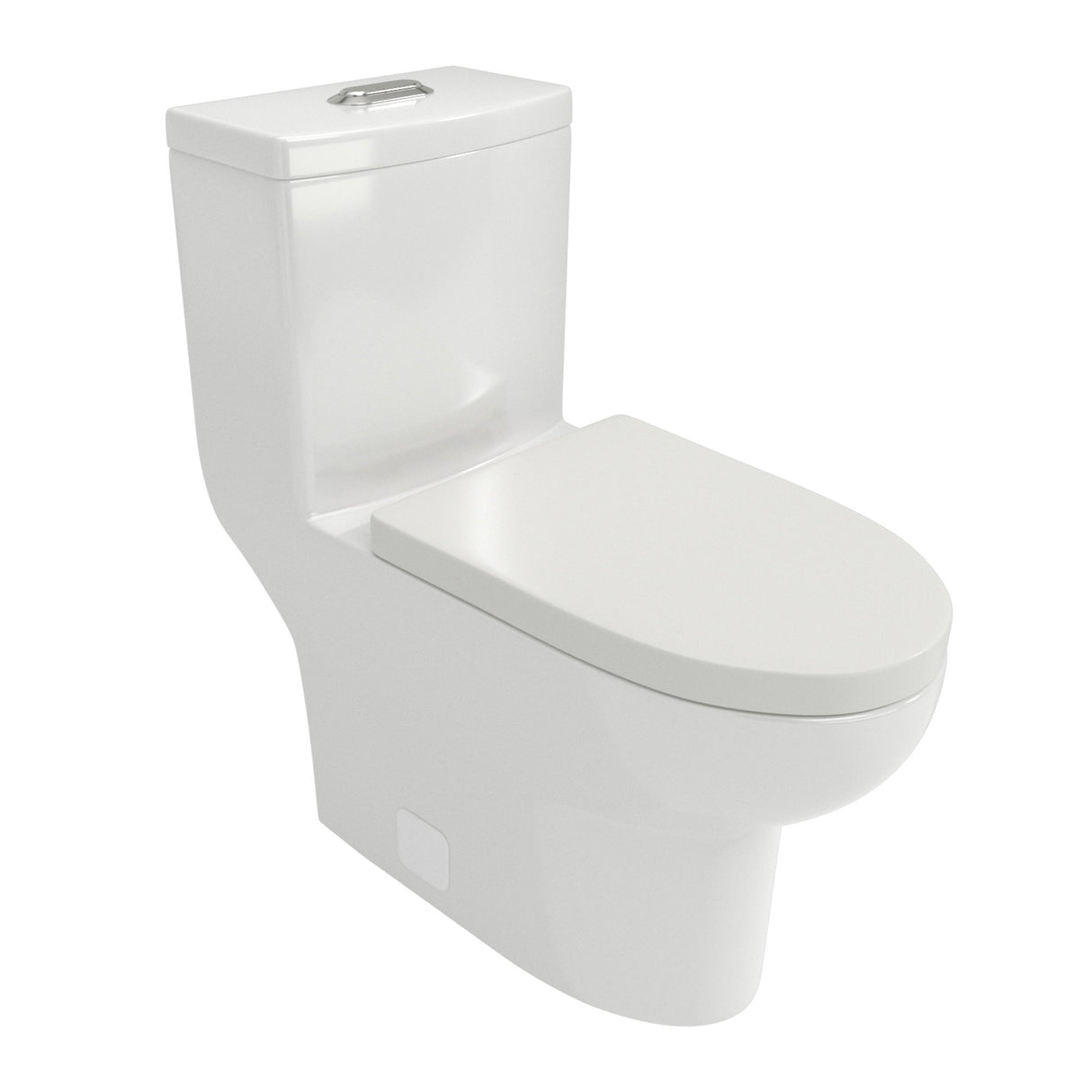 1 Piece Toilet With Dual Flush, Soft Closing Seat - White