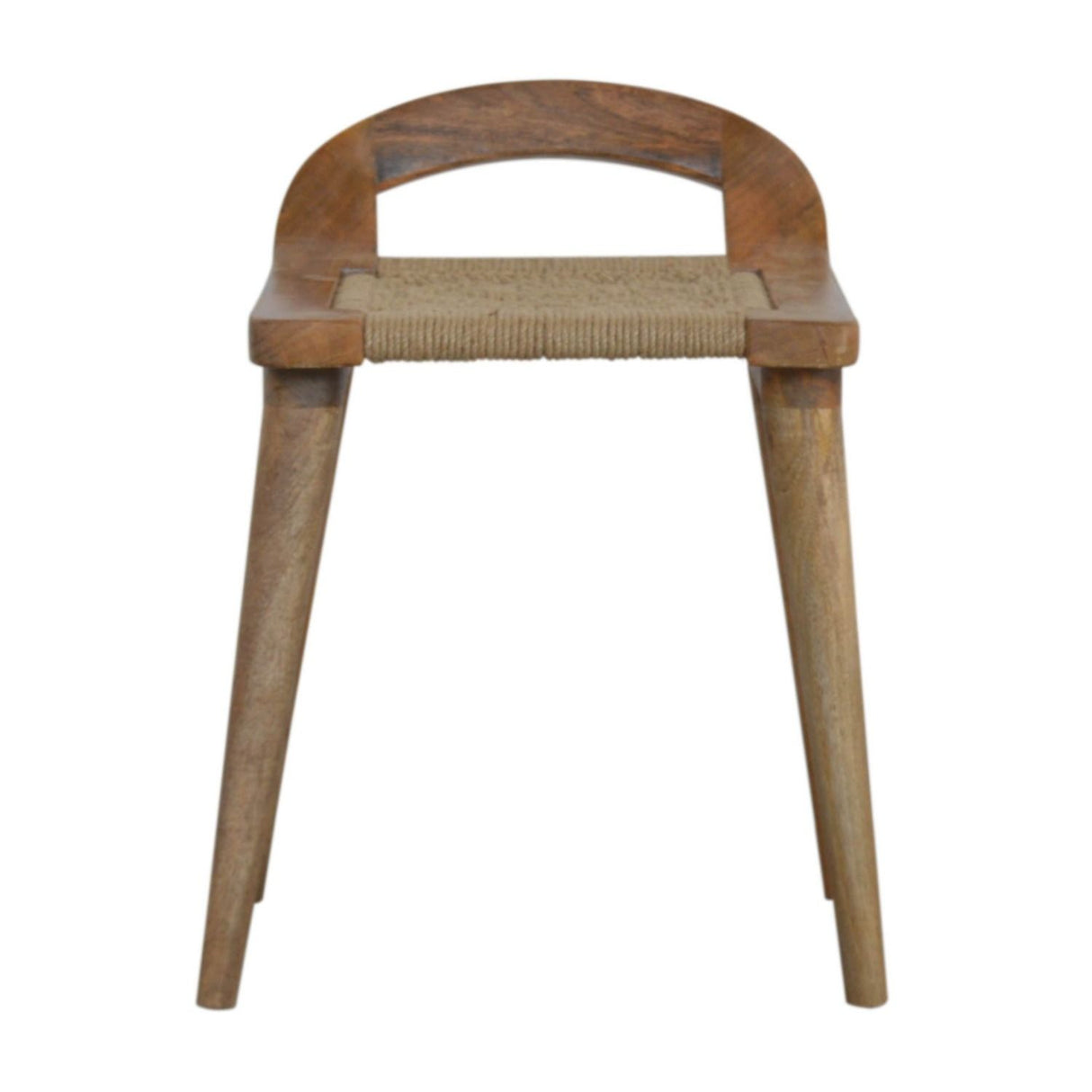 Woven Raised Back Stool - Oak