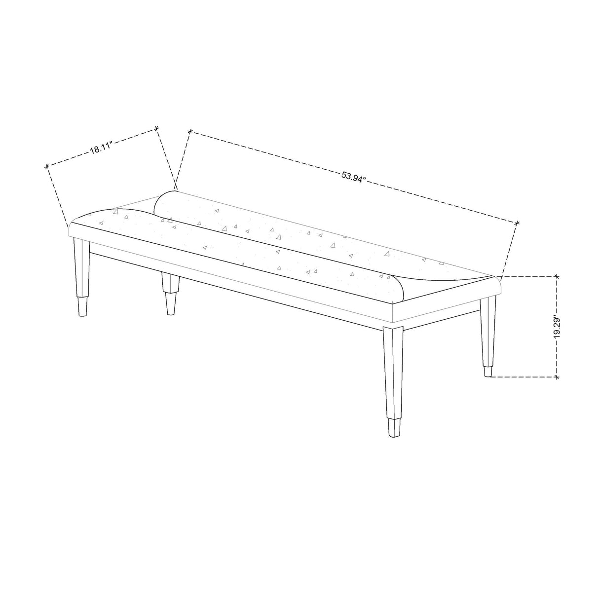 Laura - Bench And Soft Fabric Seating - Silver