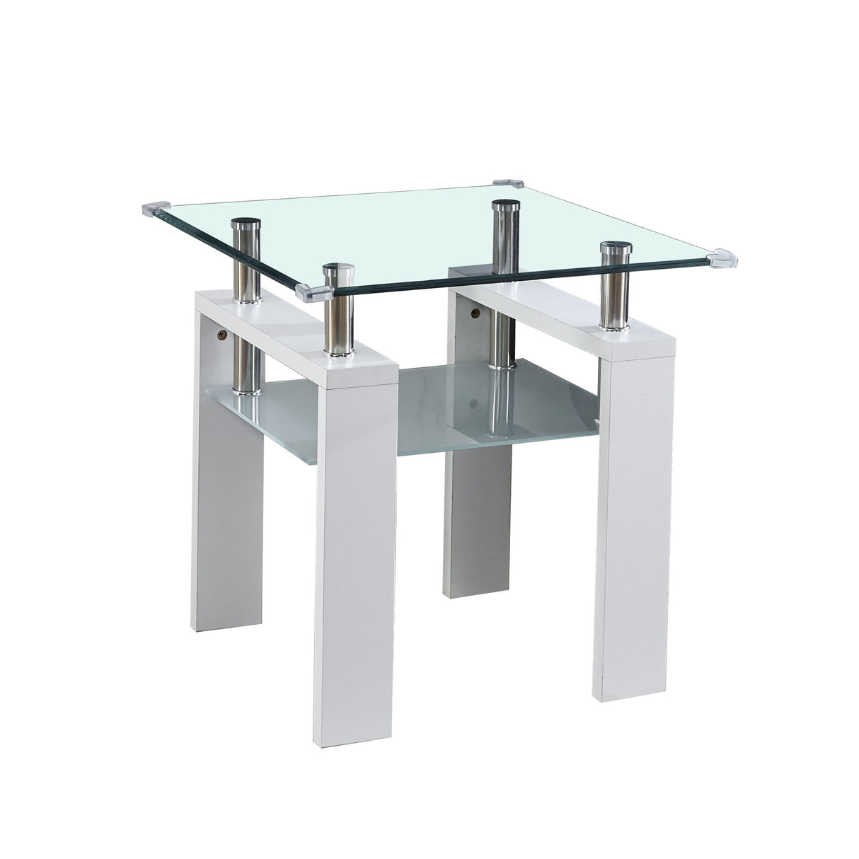 Clear Glass Top Side Table, Modern Design For Home