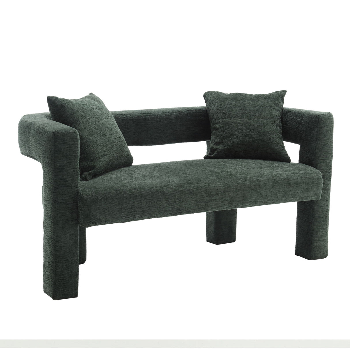 Modern Chenille Loveseat Sofa, Comfy Upholstered 2 Seater