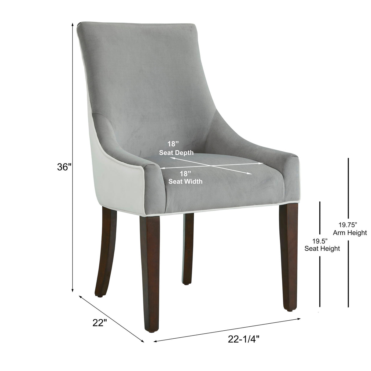 Jackson - Upholstered Dining Chair Elegant Design - Smoke / White