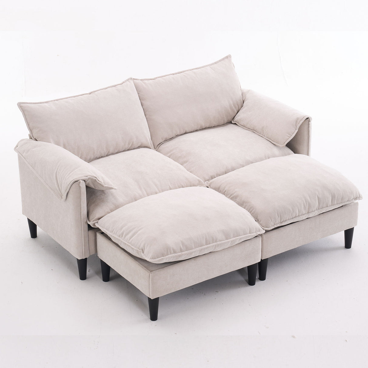 Convertible Combination Sofa With Footstools With Storage