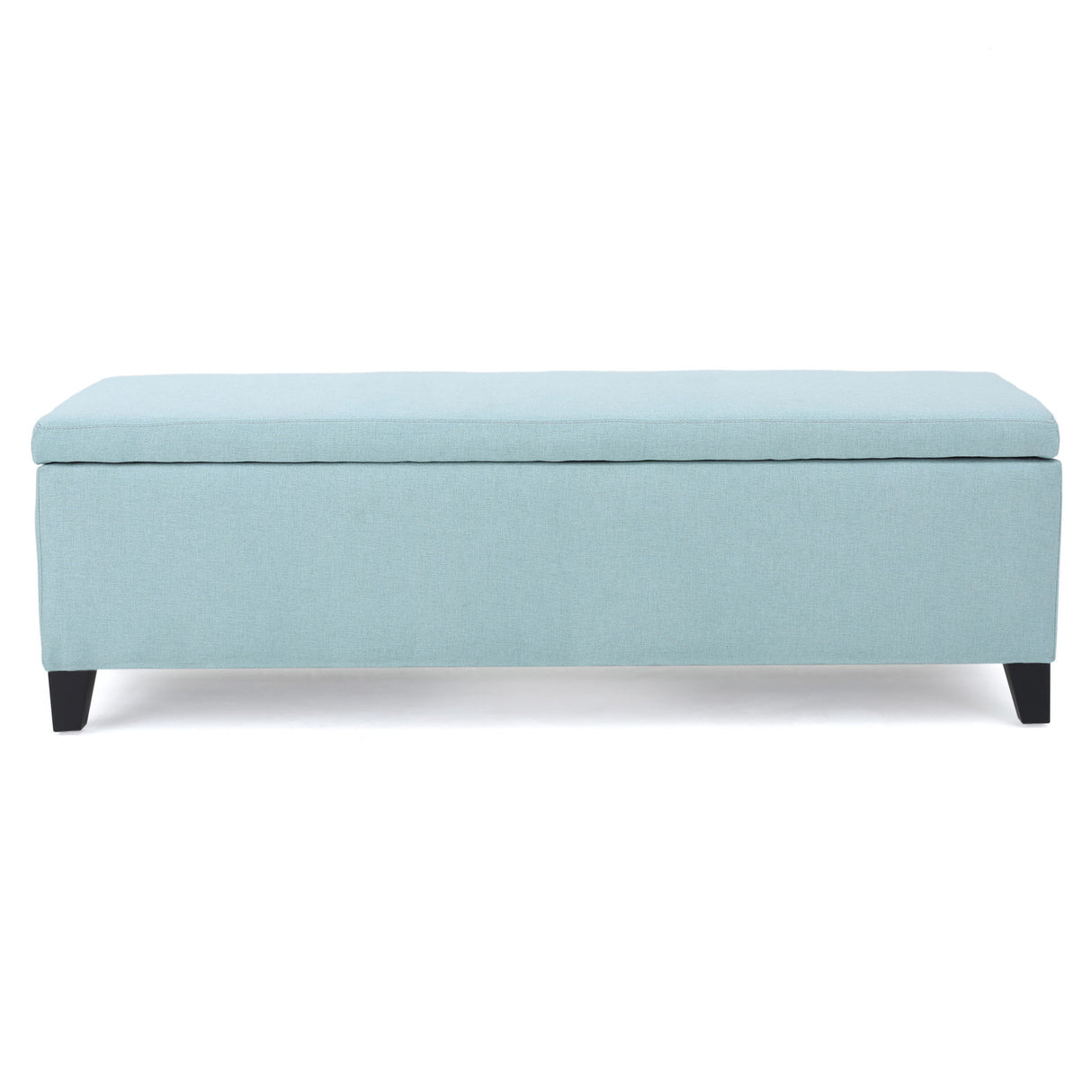 Contemporary Storage Ottoman Bench With Polyester Upholstery