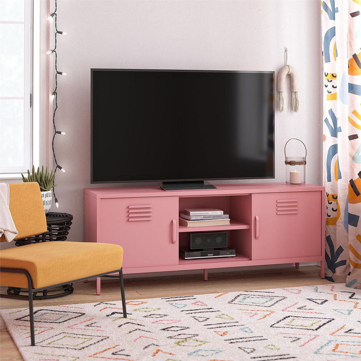 Cache - Locker Style TV Stand For TVs Up To 65" - Pink