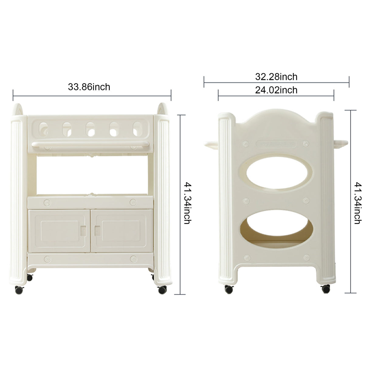 Eco Friendly Hdpe Baby Diaper Changing Table With Removable Safety Belt And Easy Clean Surface - White