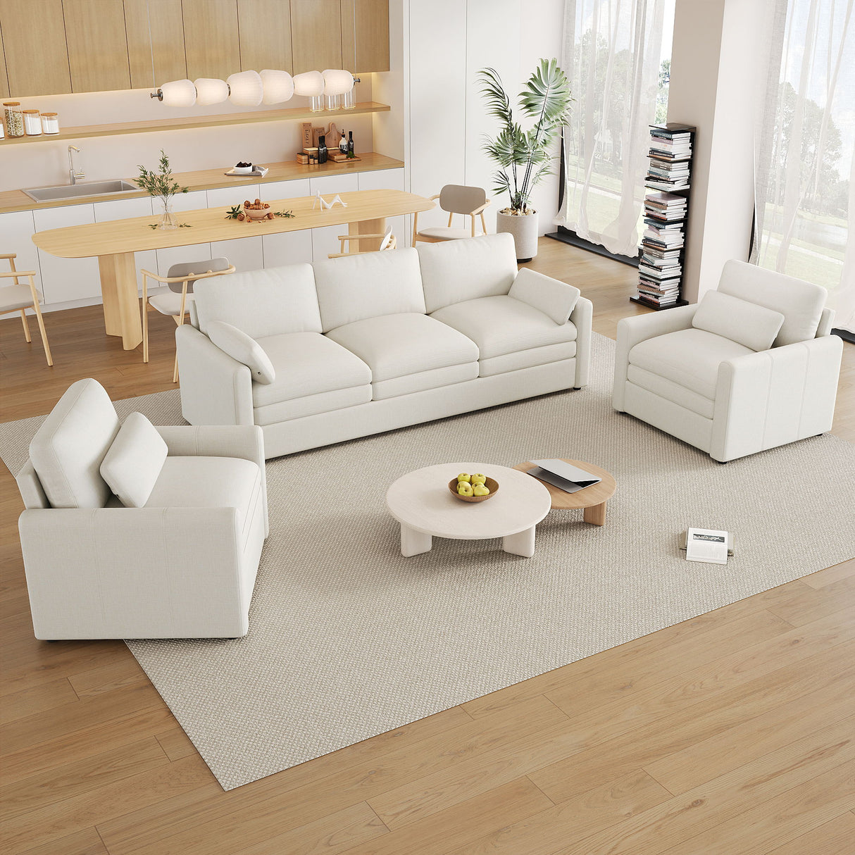 Cozy Sofa Set Oversized Comfy Cloud Sofa With Double Cushion