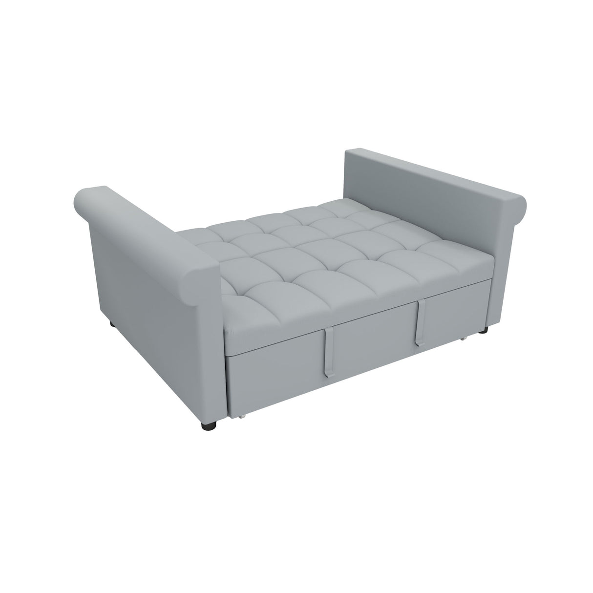 Compact Loveseat With Trundle Sleeper And Storage Pocket - Gray
