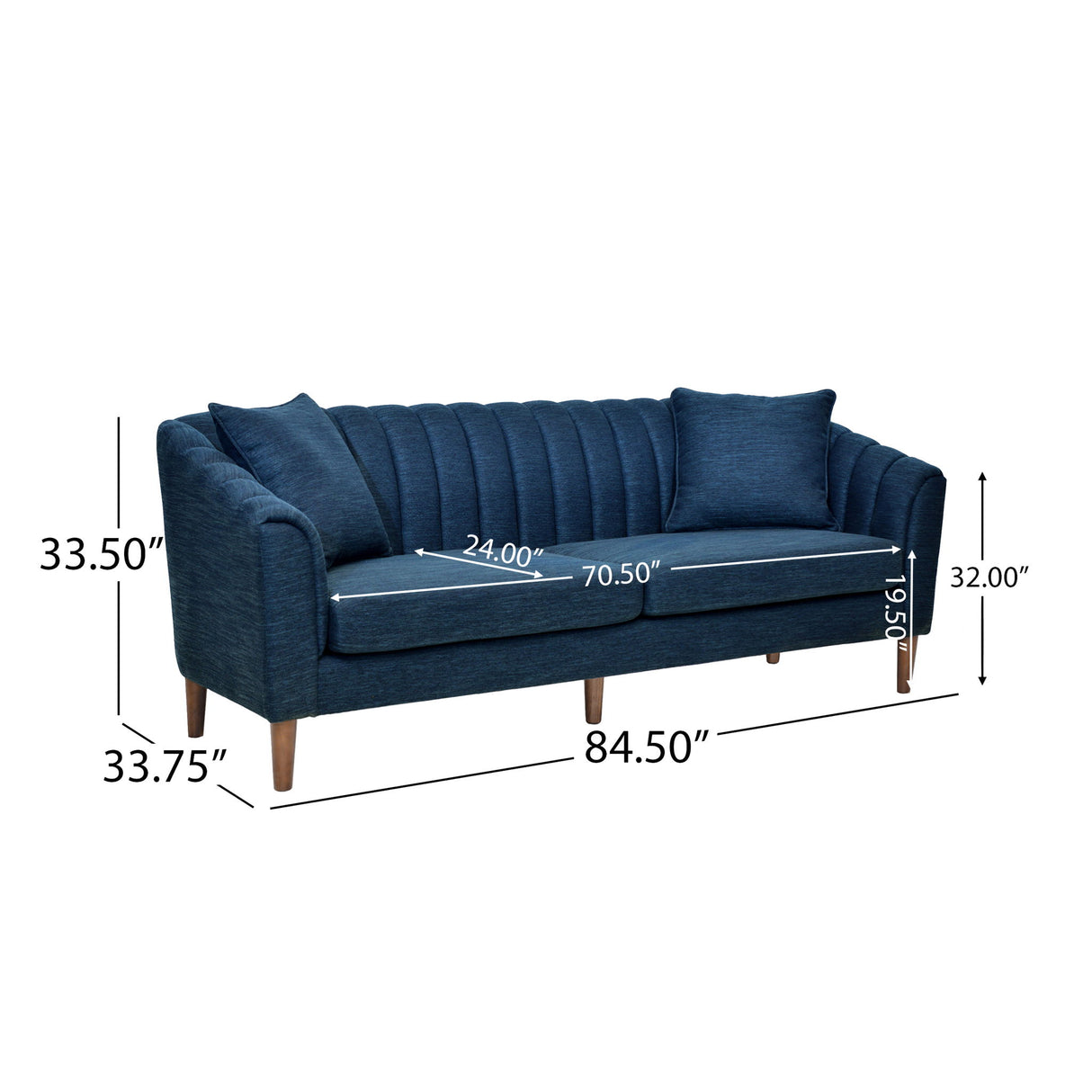 Contemporary 3 Seater Sofa With Plush Accents