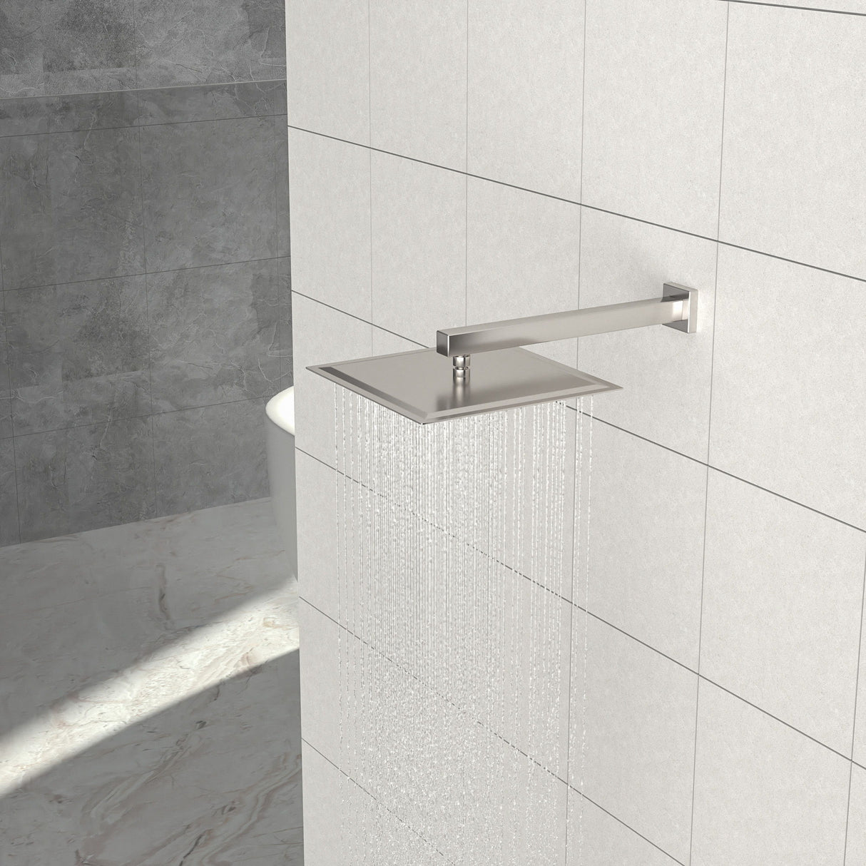 Ultra Thin Square Rainfall Shower Head Stainless Steel, Wall Or Ceiling Mount
