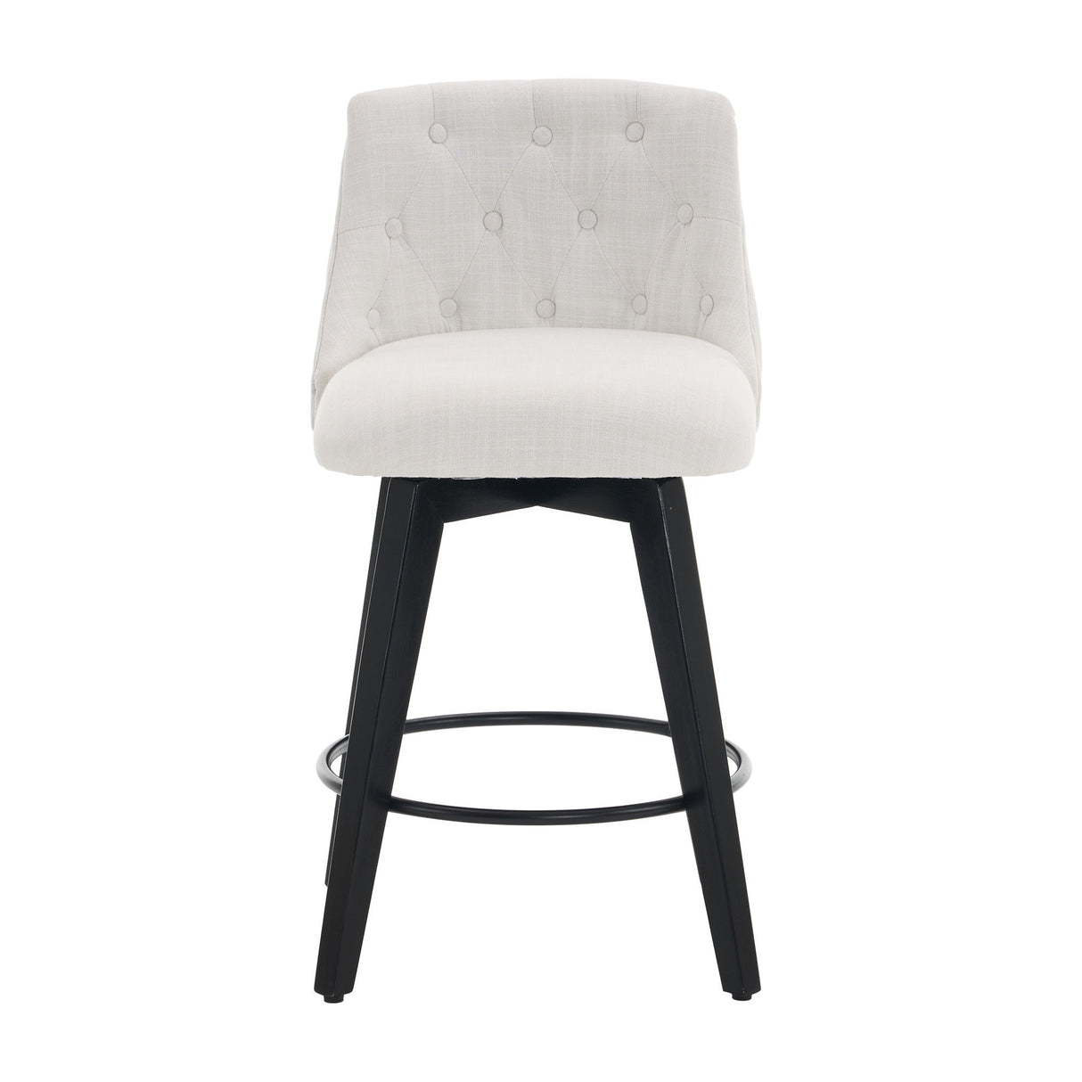 Swivel Bar Stools & Button Tufted Back (Set of 2)