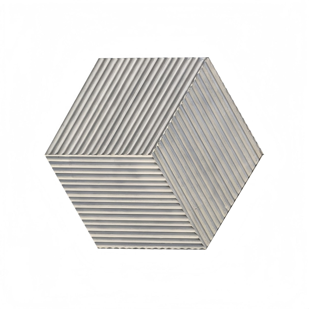 Hexagon Natural Stone Marble Tile, 3D Fluted (Set of 12)