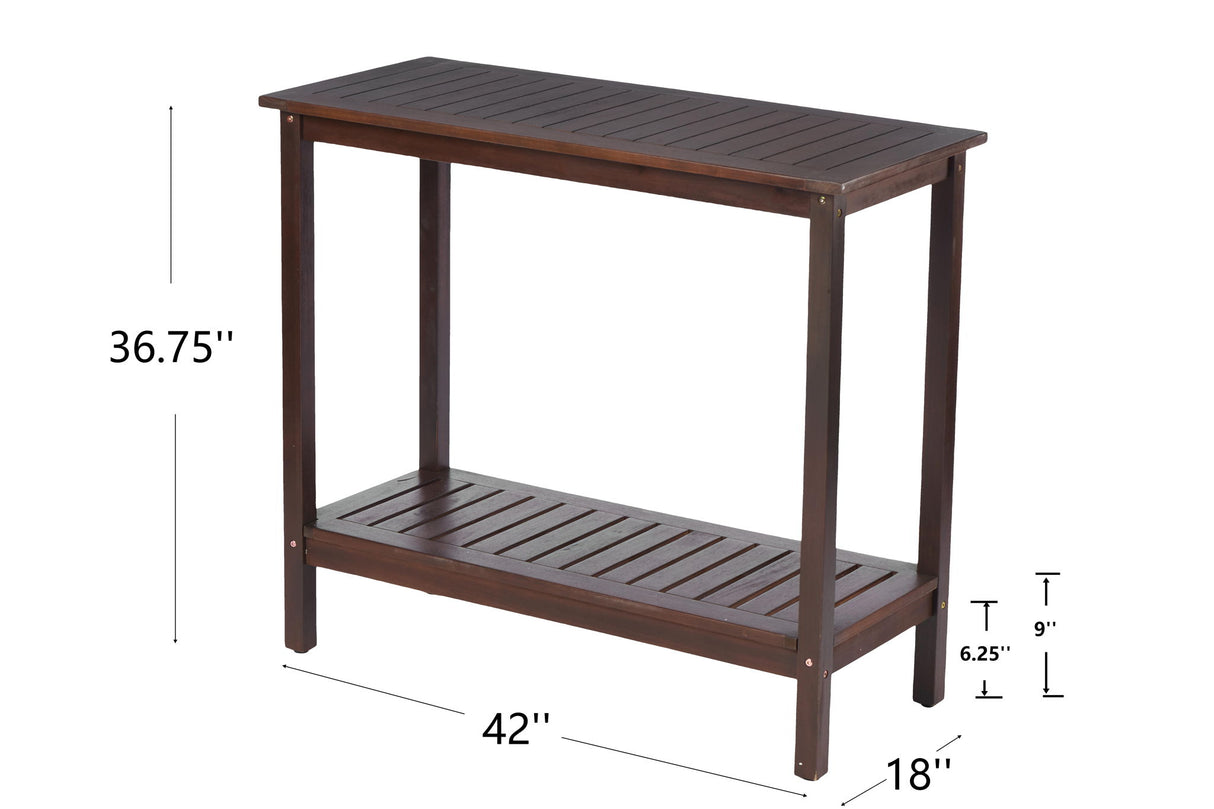 Workstation For Garden Balcony Garage, Acacia Console Potting Table