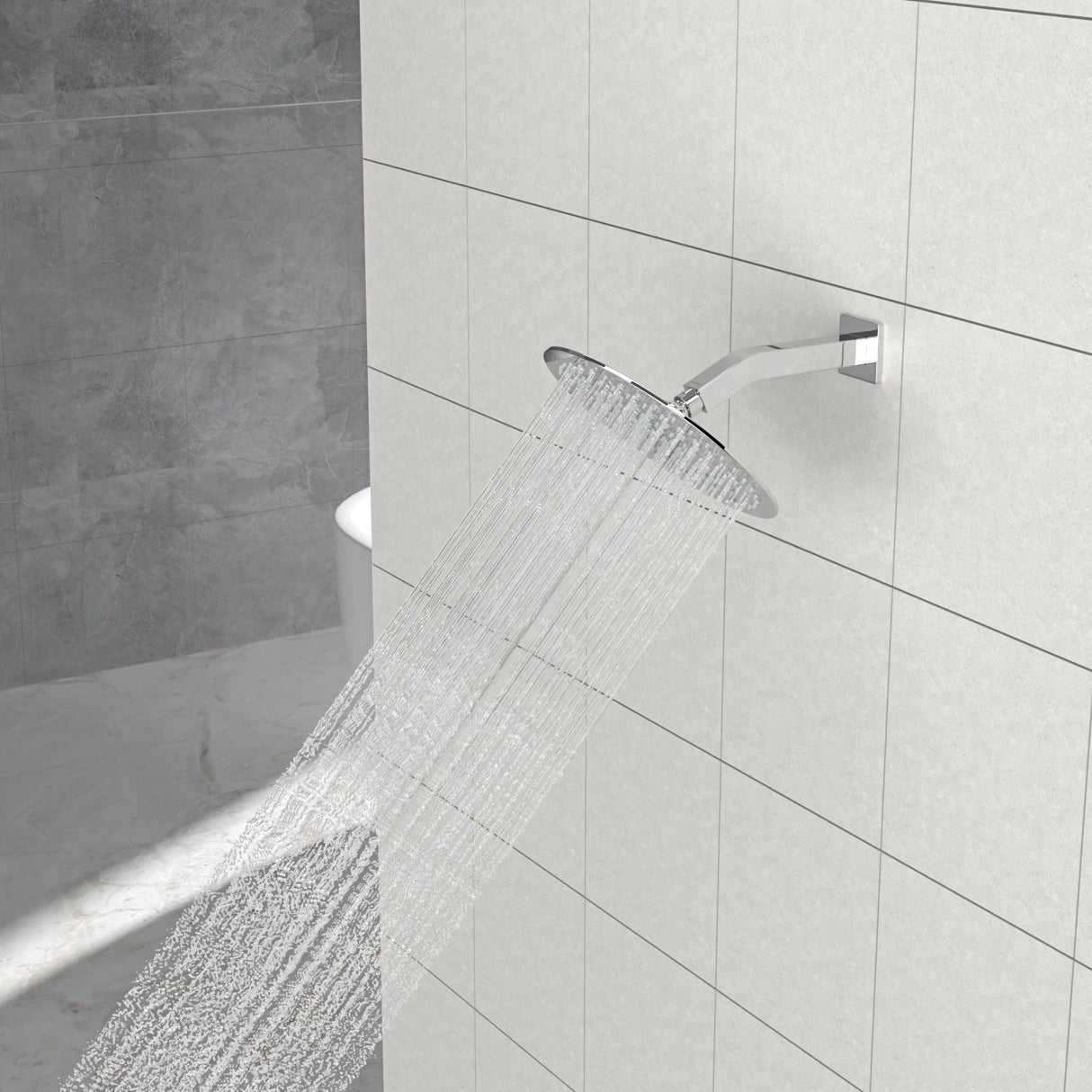 Elegant 6" Shower Arm With Flange, Stainless Steel Construction For Rain Shower Heads