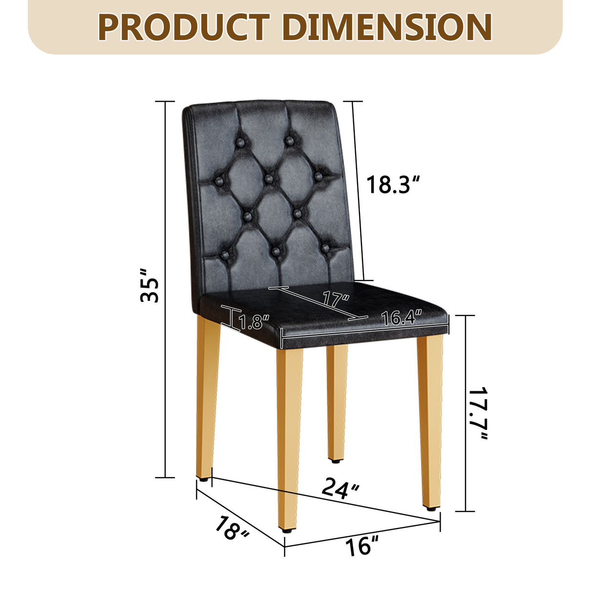 Dining Chairs With Ergonomic Buckle Backrest Comfort