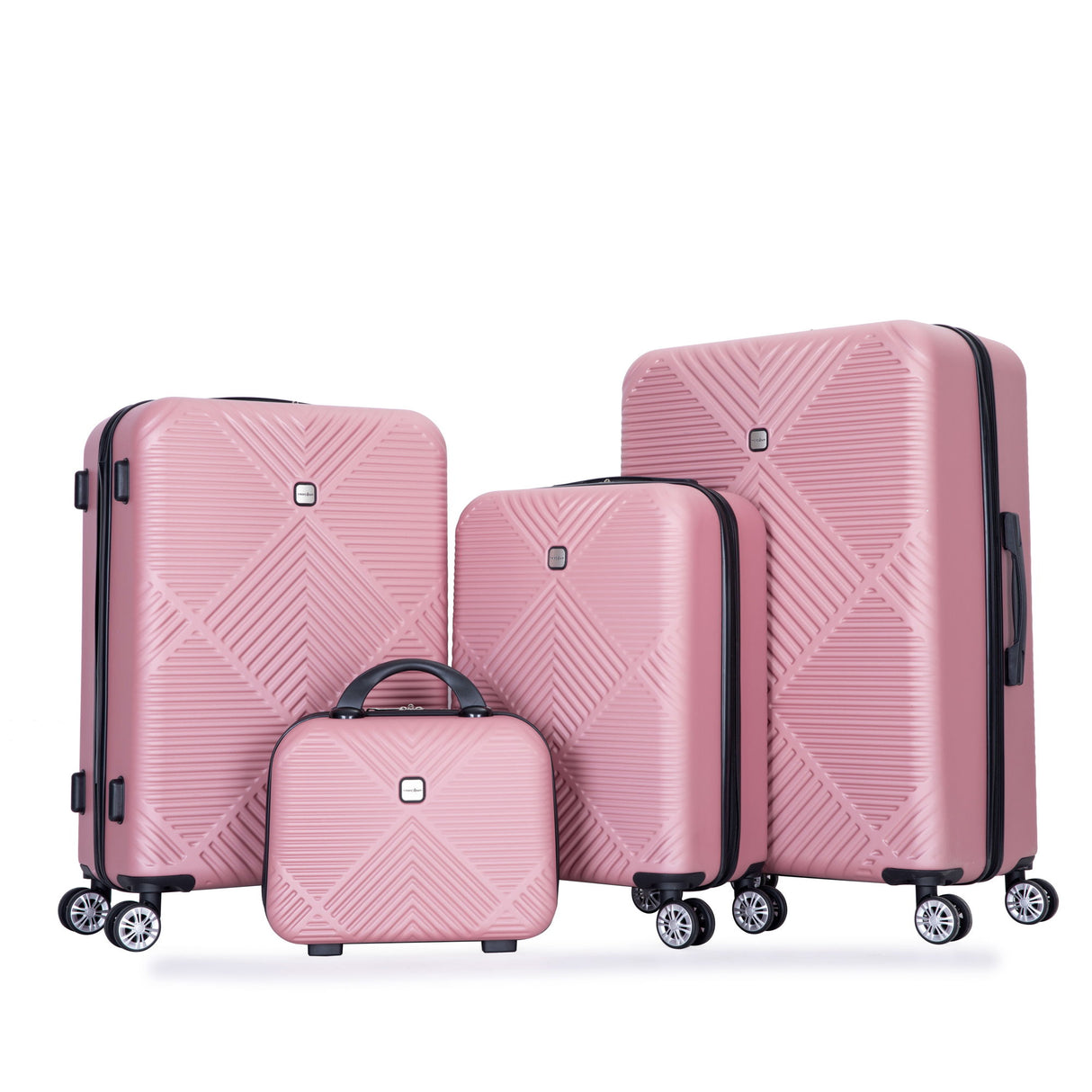 4 Piece Lightweight Suitcase, Makeup Box, Aircraft Wheels
