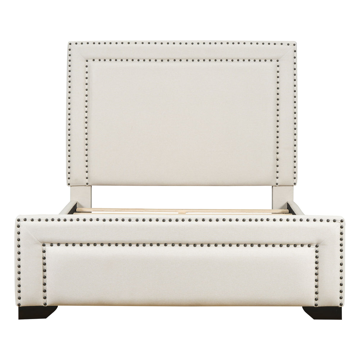 Upholstered Bed With Slats Support, No Box Spring Needed