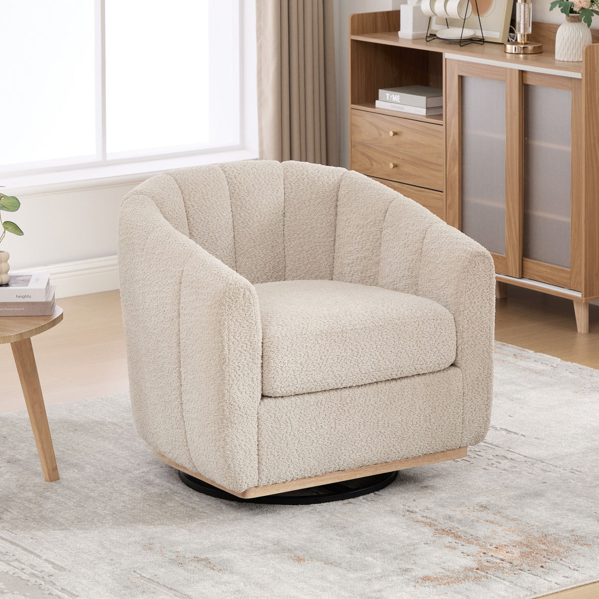 360° Swivel Upholstered Barrel Chair