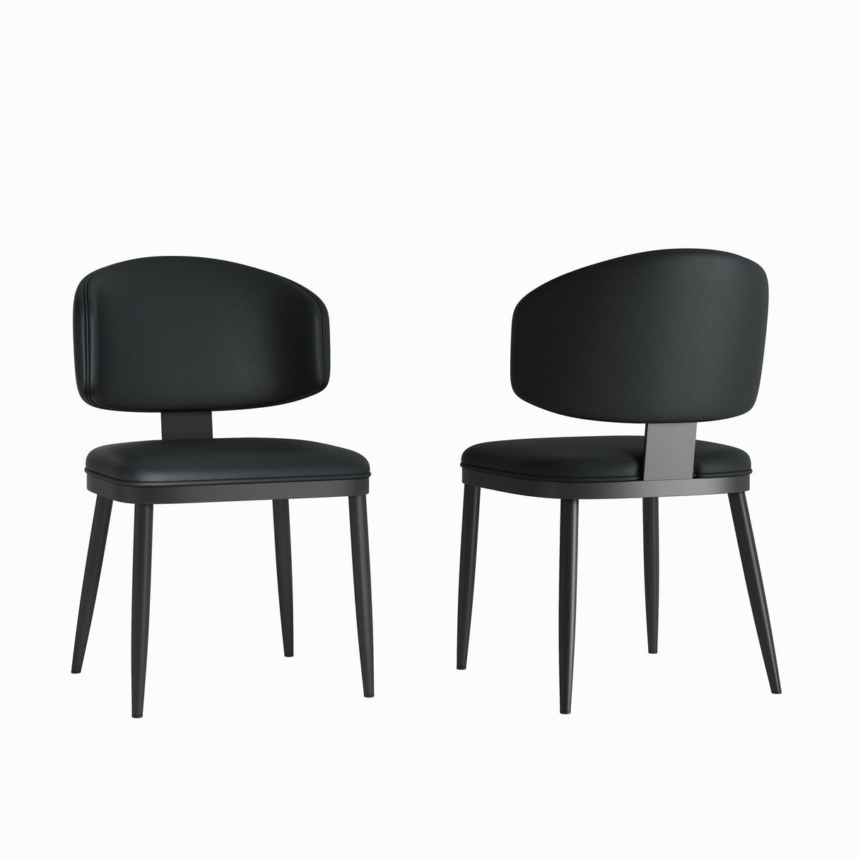 Modern Design Dining Chairs (Set of 2) - Black