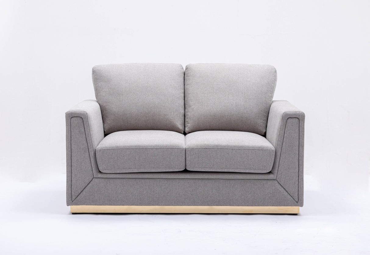 Valin - Linen Loveseat For Living Room - Gray