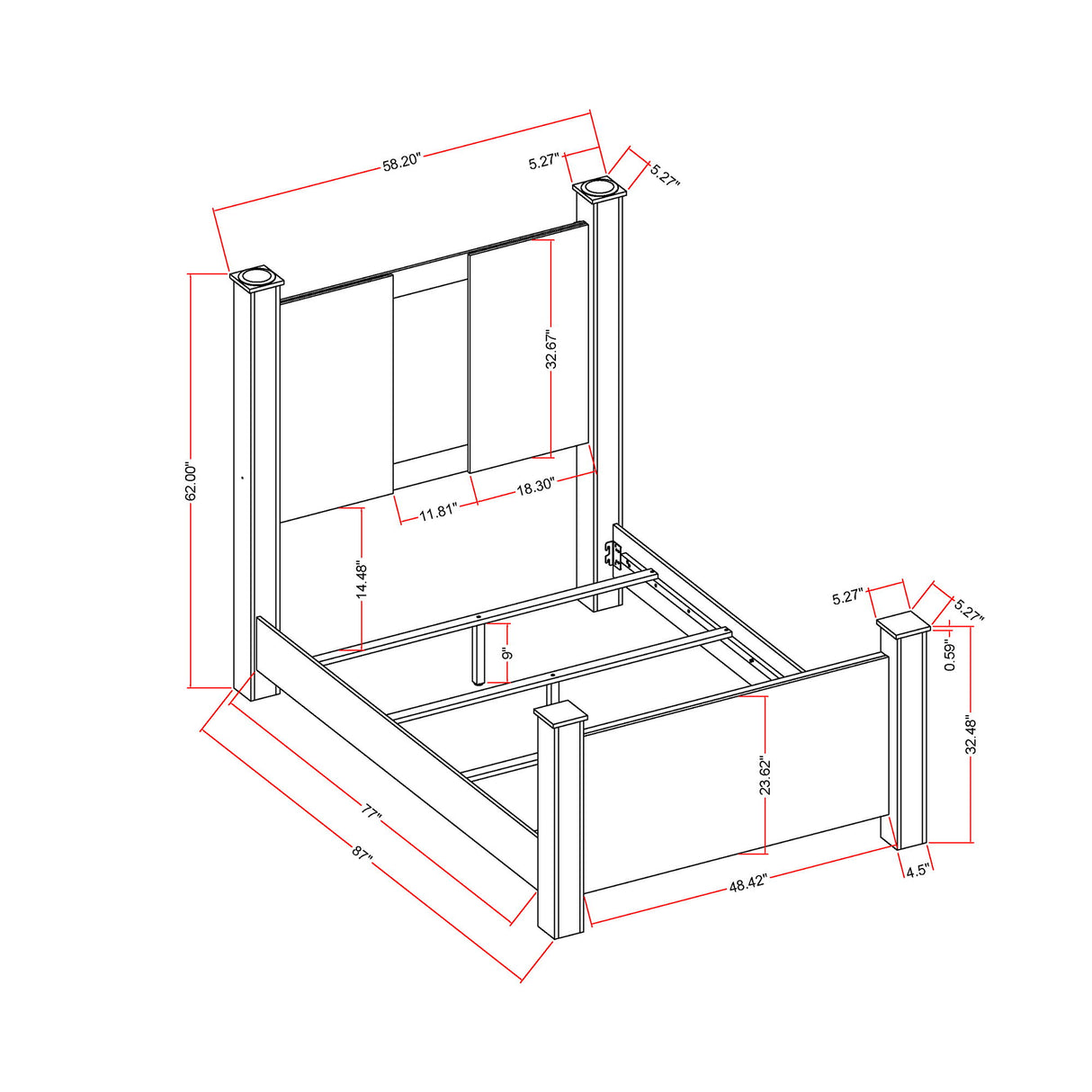 Lorenzo - 5 Piece Bedroom Set With Glittered Detailing