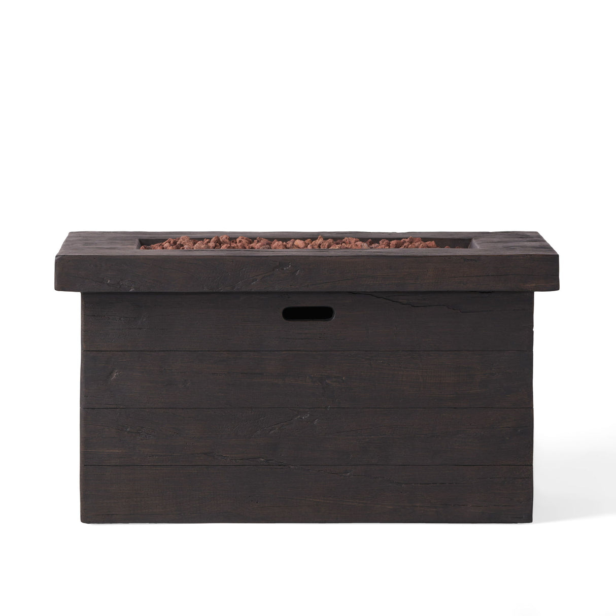 Custer - Rectangular Fire Pit 50, 000 Btu Magnesium Oxide - Brown