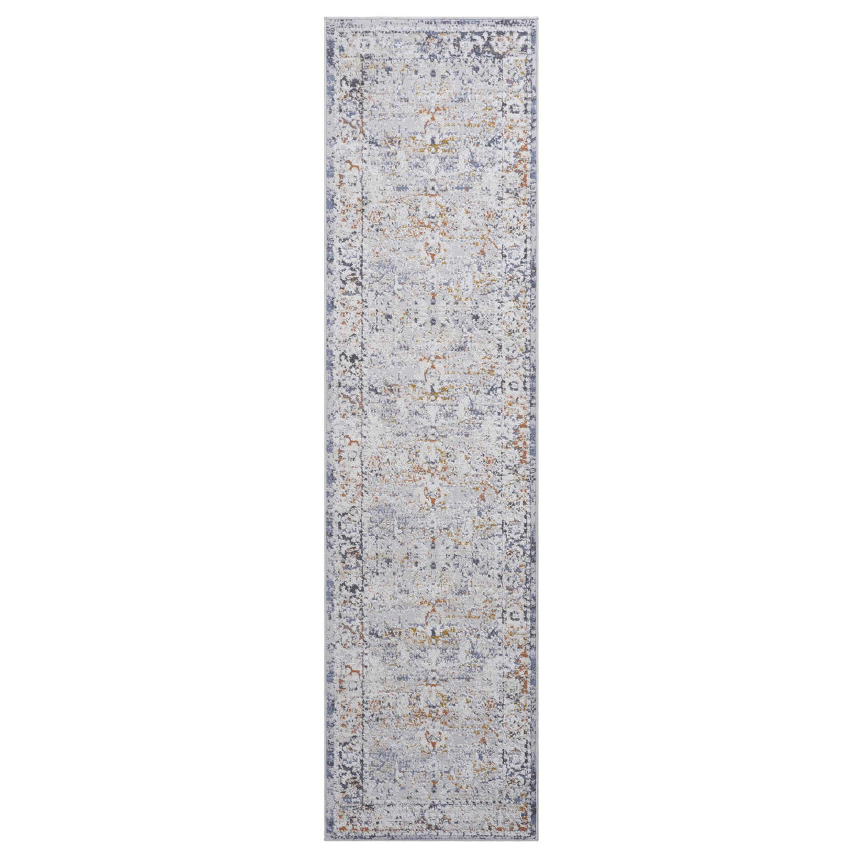 Payas - 2' X 8' Traditional Runner Rug - Ivory / Gray