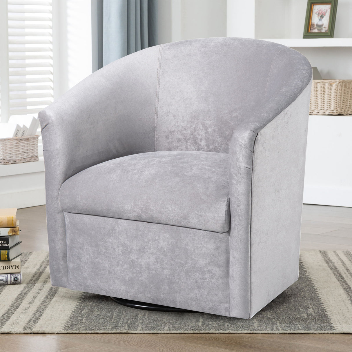 Eden - Swivel Chair With Microfiber Upholstery And Hardwood Frame