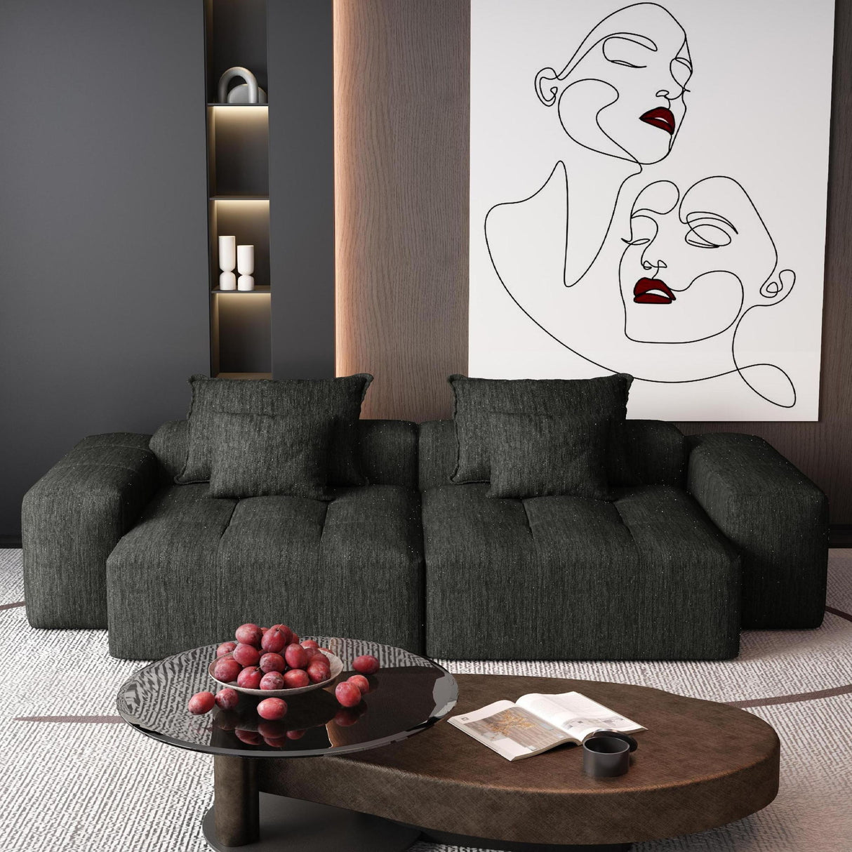 Modern Oversized Diy Combination Modular Sectional Sofa With Pillows