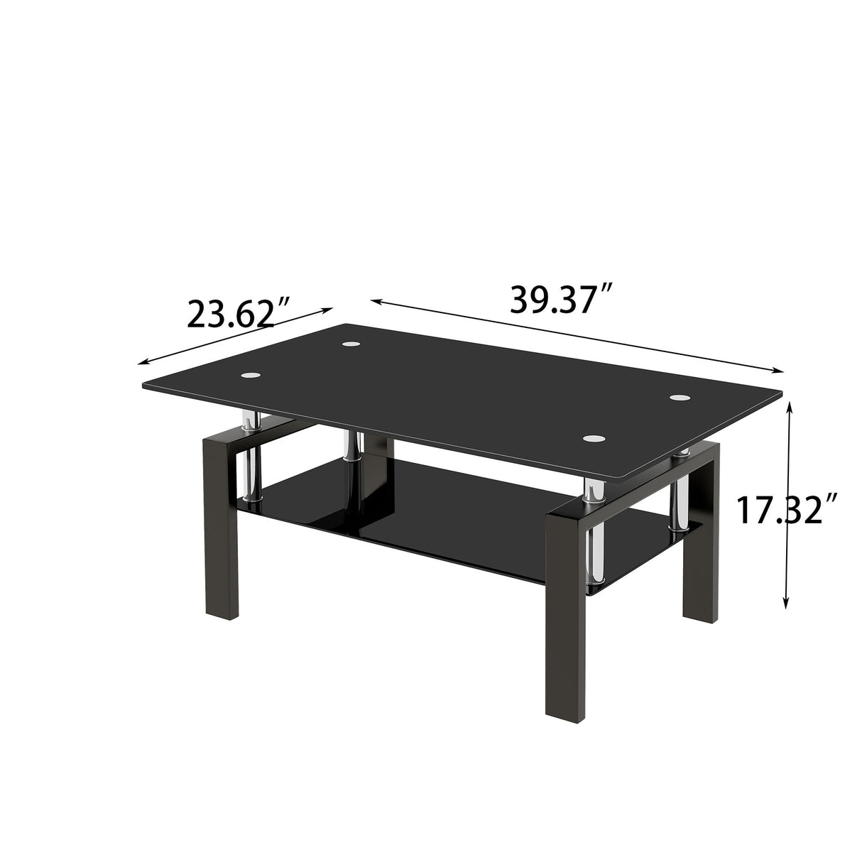 Tempered Glass Table With Storage