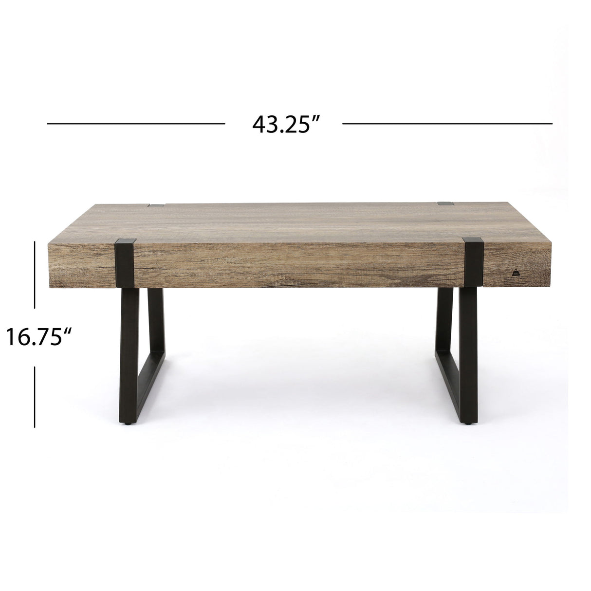 Abitha - Coffee Table With Industrial Powder Coated Metal Legs