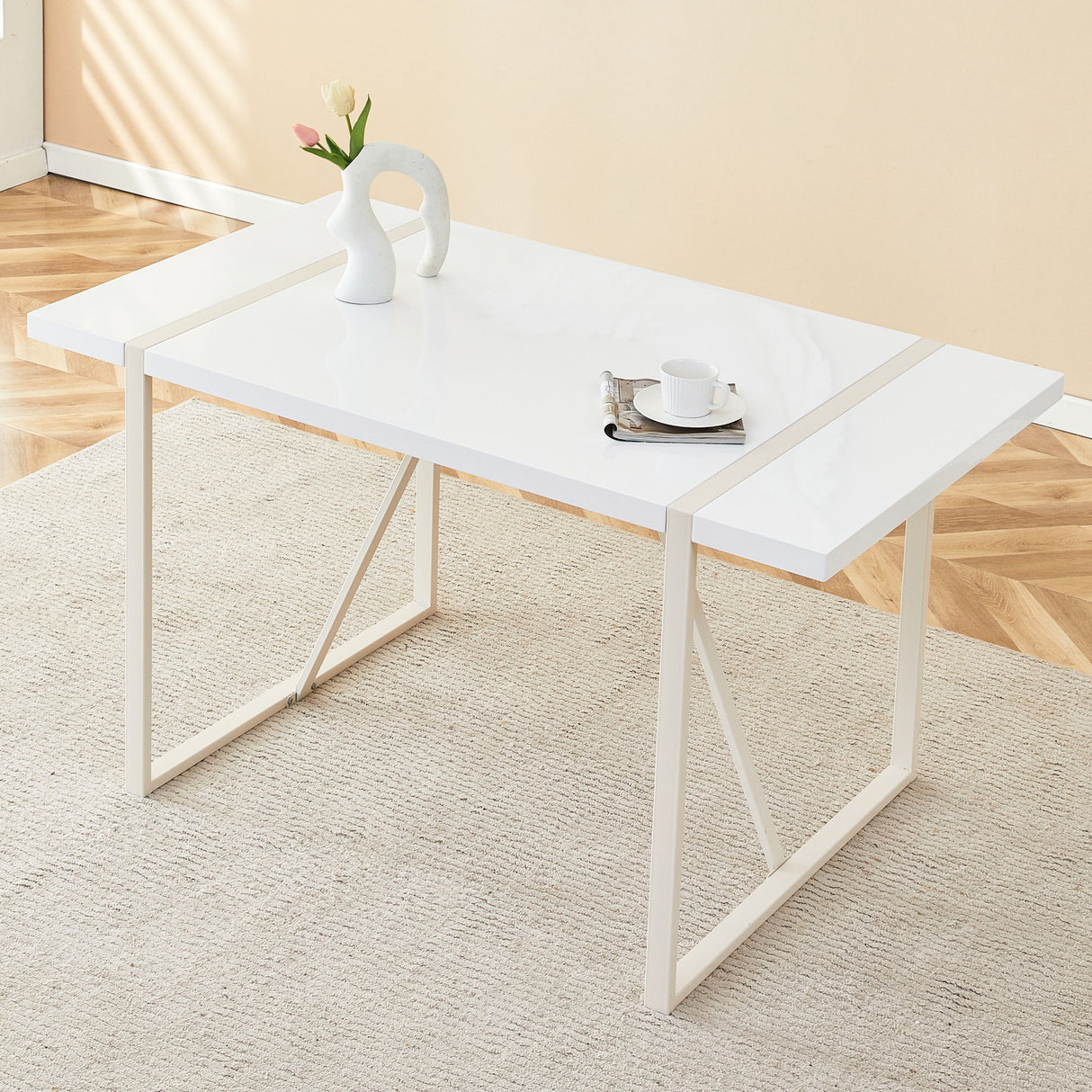 Industrial Rectangular Dining Table For 4 - 6 People