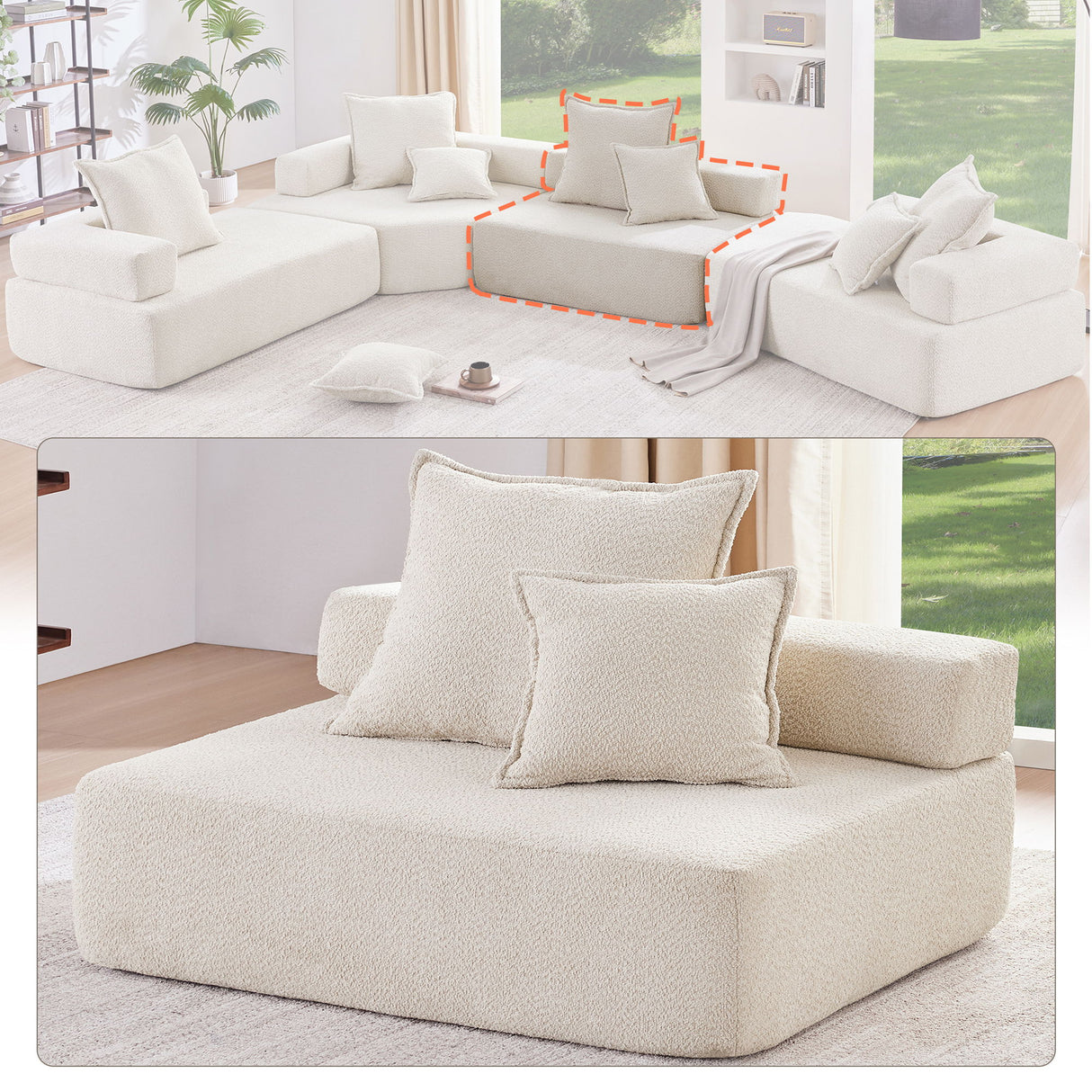 Frame For Oversized Modular U Shaped Sectional, Floor Couch Convertible Compressed Couch Spacious Foam Filled Sofa