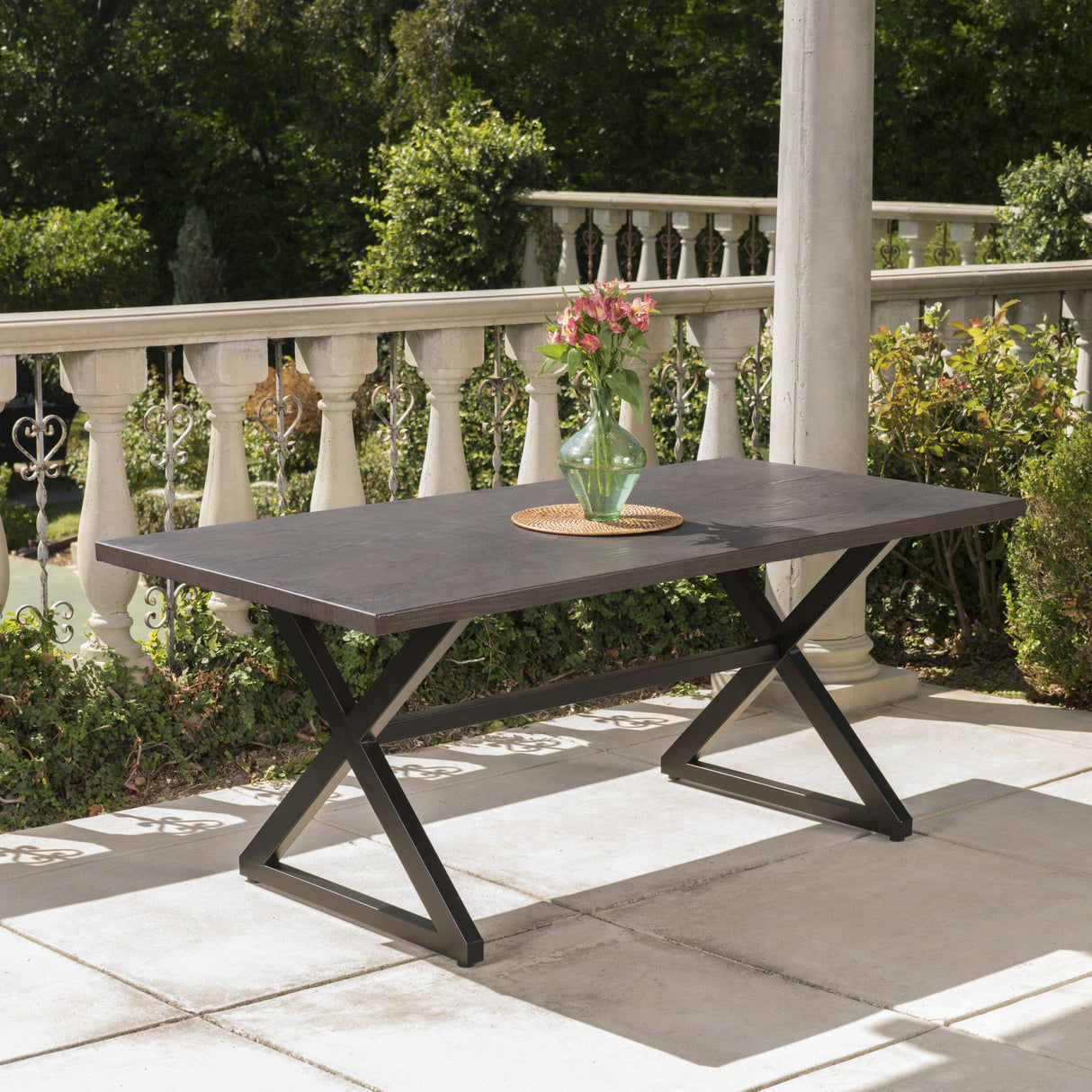 Rolando - Outdoor Aluminum Dining Table With Steel Frame