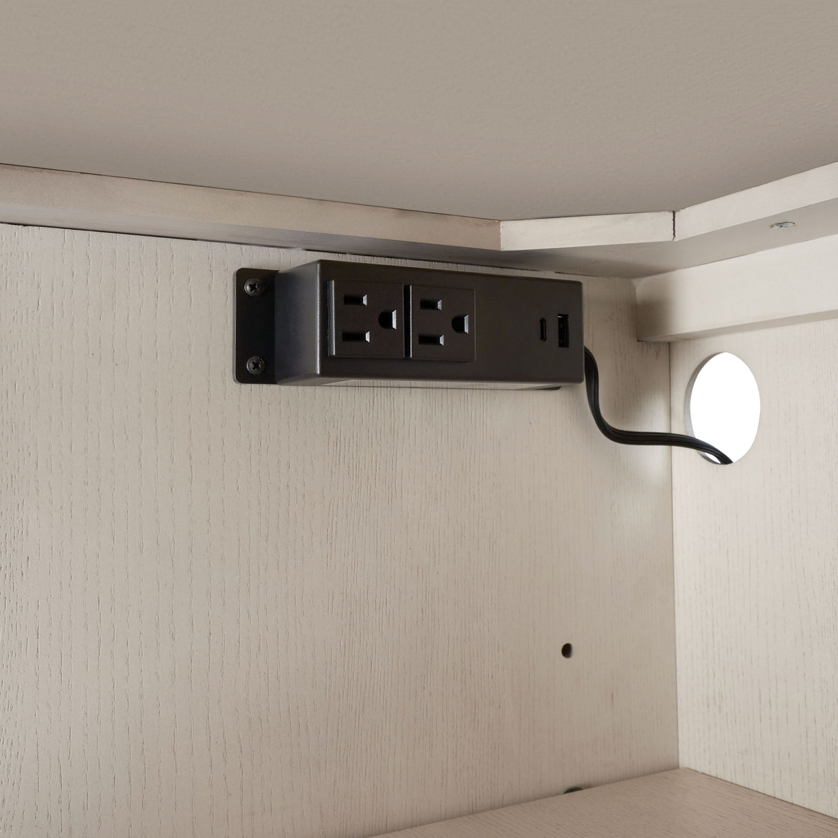 Server With Metal Base - White