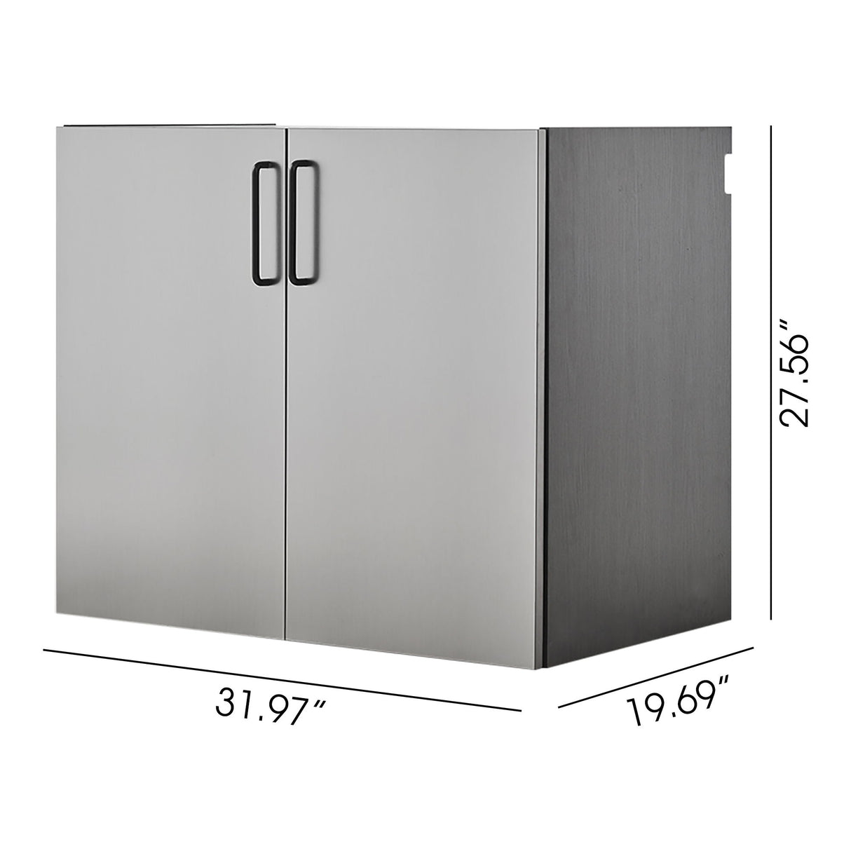 Astro Series - Metal Wall Mounted Base Door Storage Cabinet - Metallic Gray