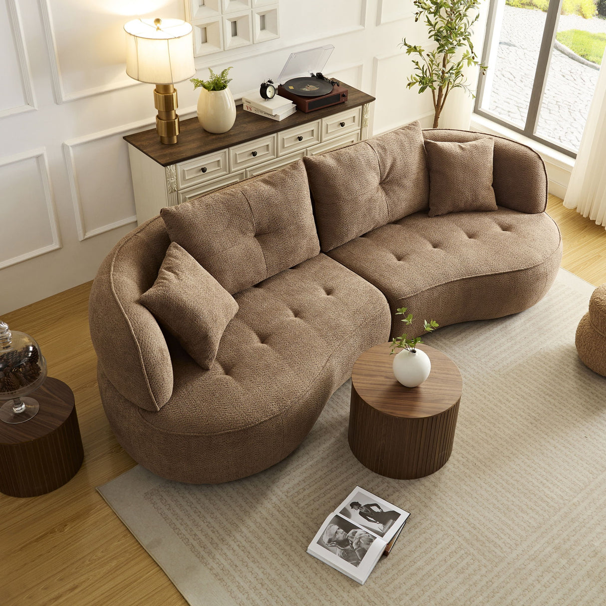 Modular Sofa, Durable Fabric, Solid Wood Frame, High Density Sponge Padding, Seating For 4