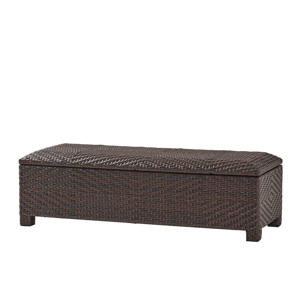 Santiago - Wicker Storage Bench - Brown Multi