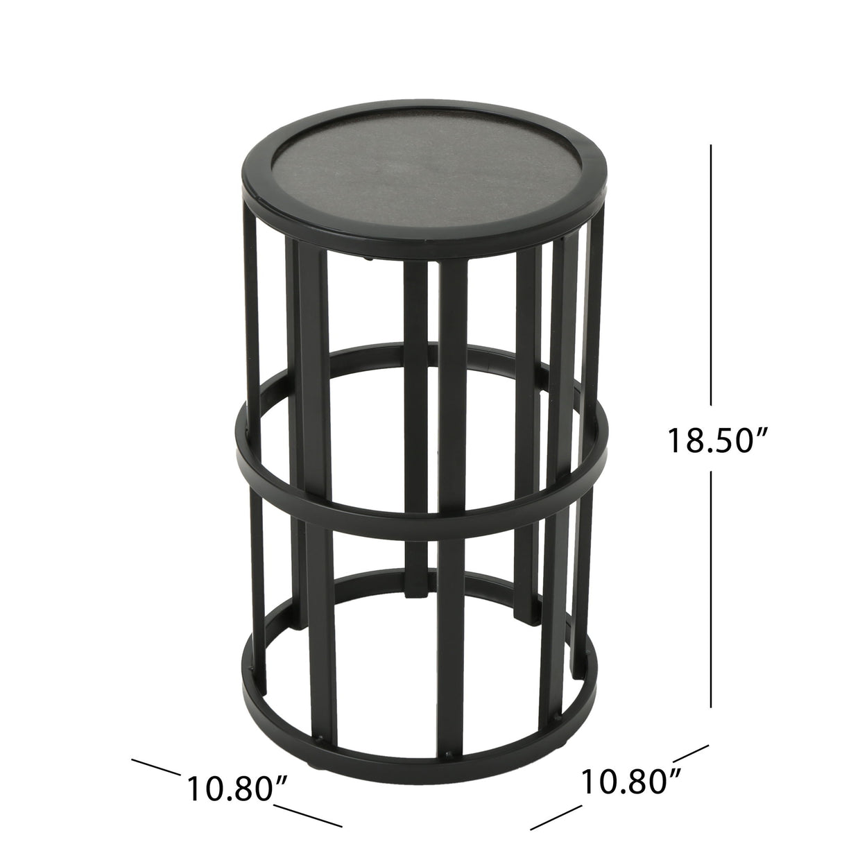 Outdoor Powder Coated Side Table - Gray