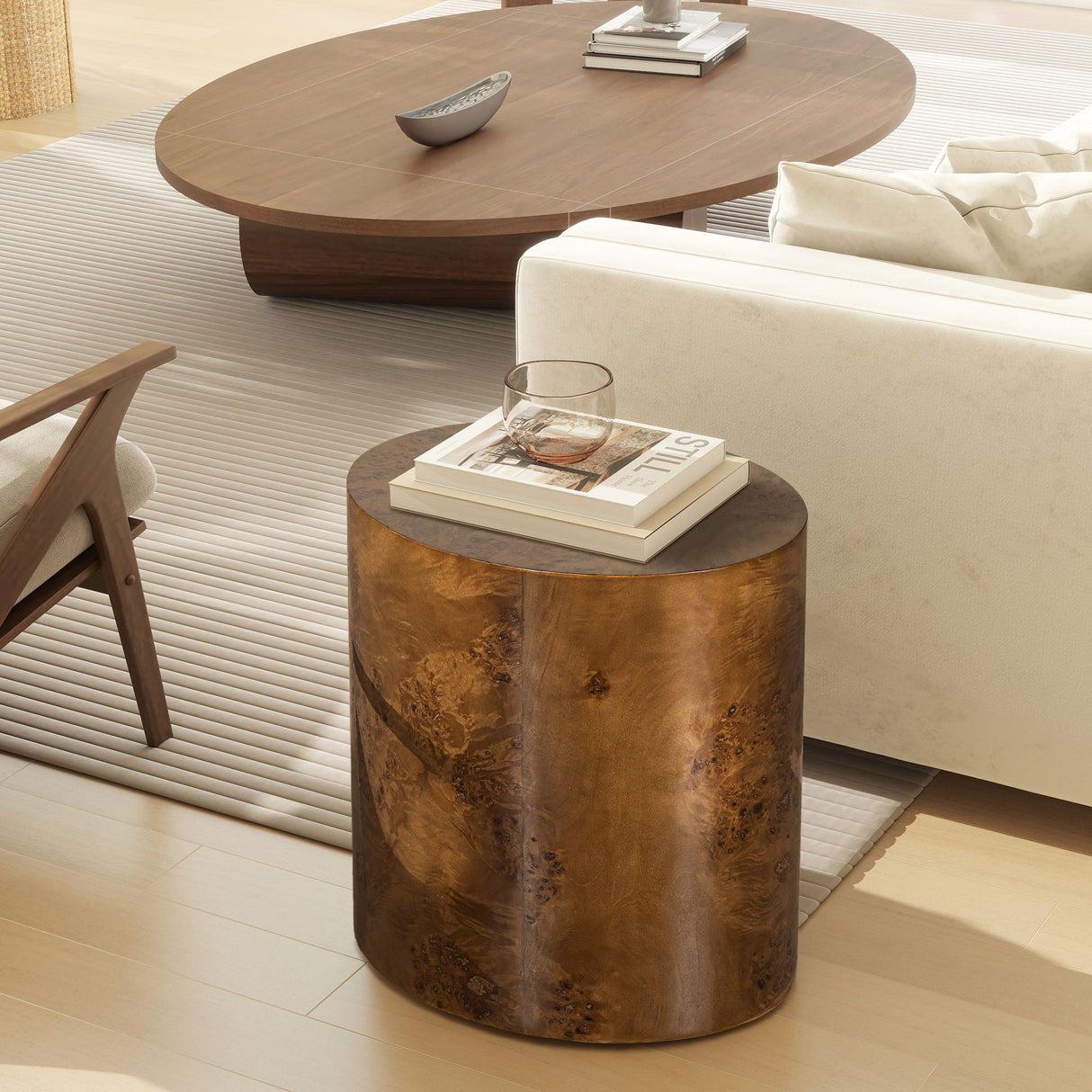 Nebula - Accent Oval Pillar Side Table