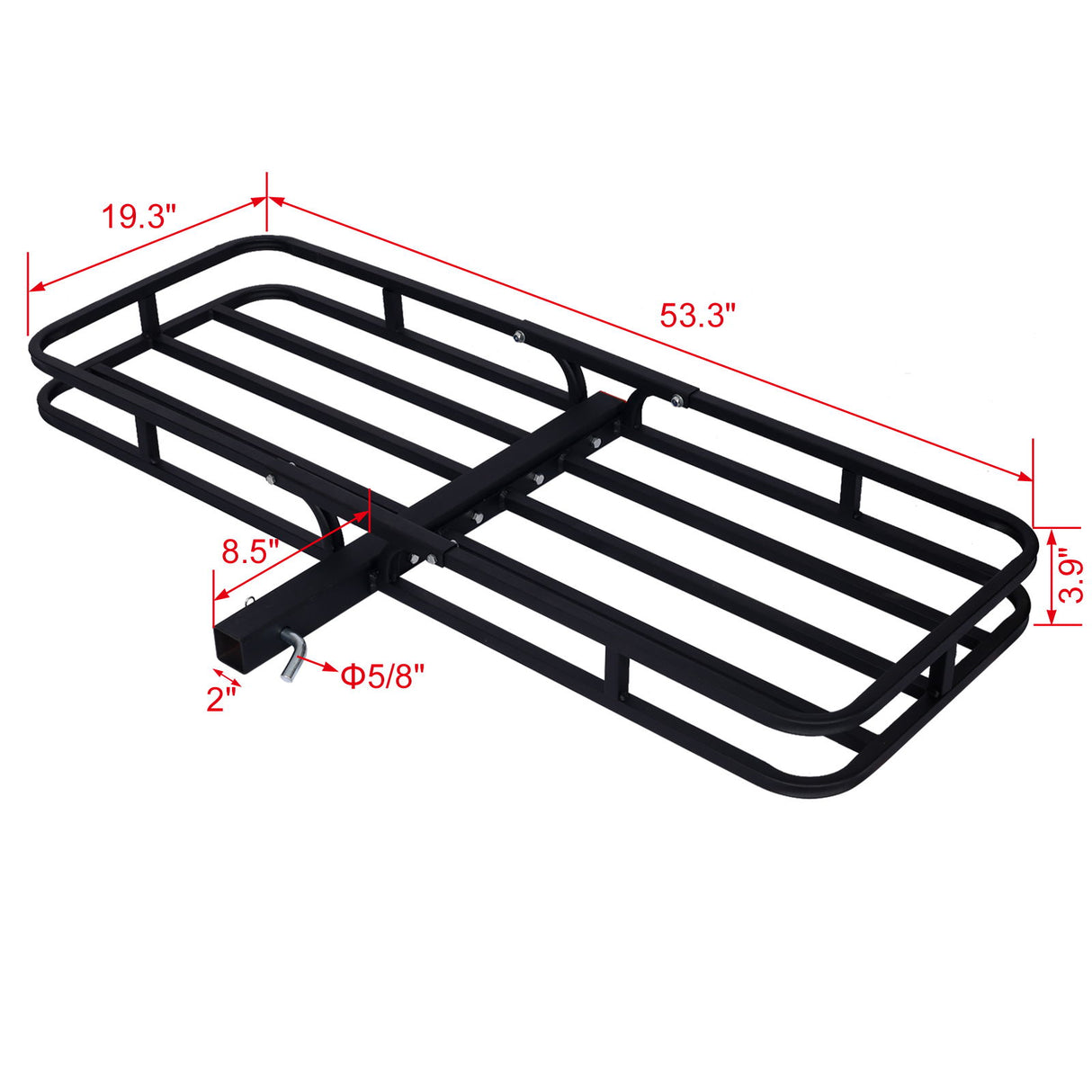 Heavy Duty Steel Hitch Mount Cargo Carrier Rack For SUV, Truck, Car With 2" Receiver - Black