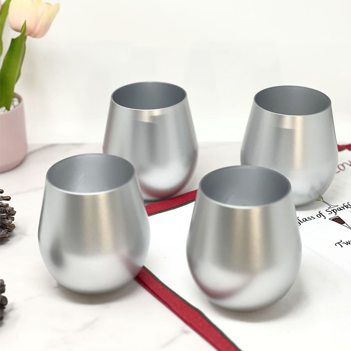 Leadingware Plastic Wine Glasses (Set of 4)