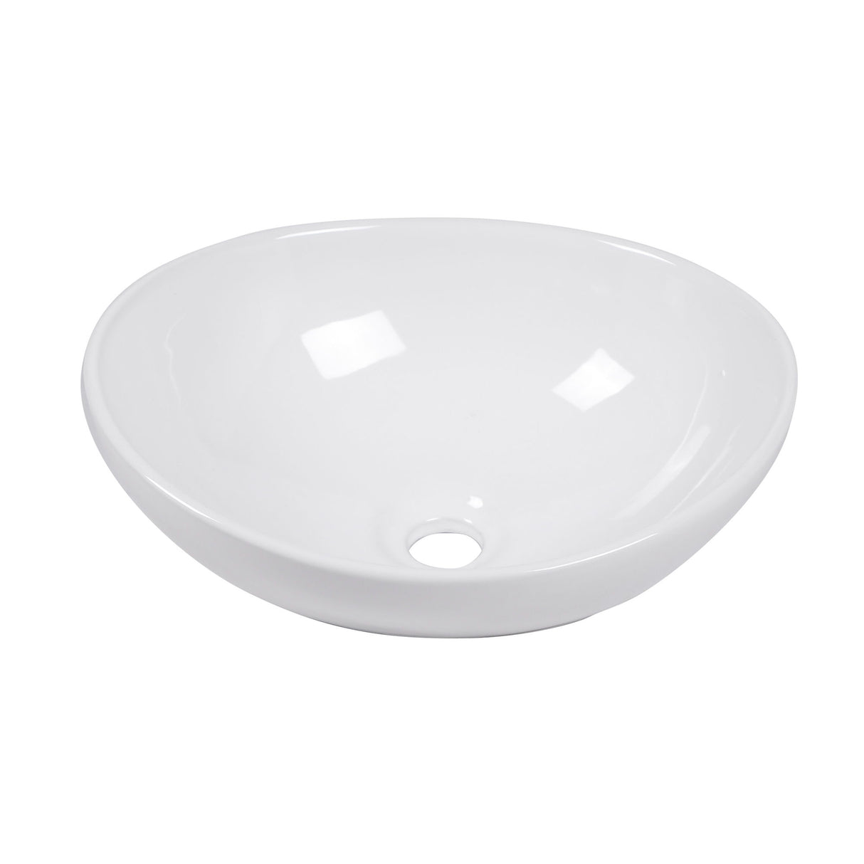 Oval Vessel Bathroom Sink - White