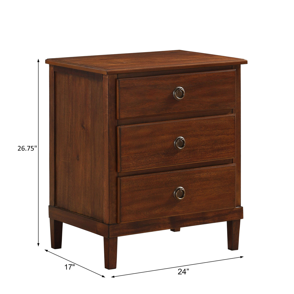 Chamberlin - 3 Drawer Nightstand - Brown
