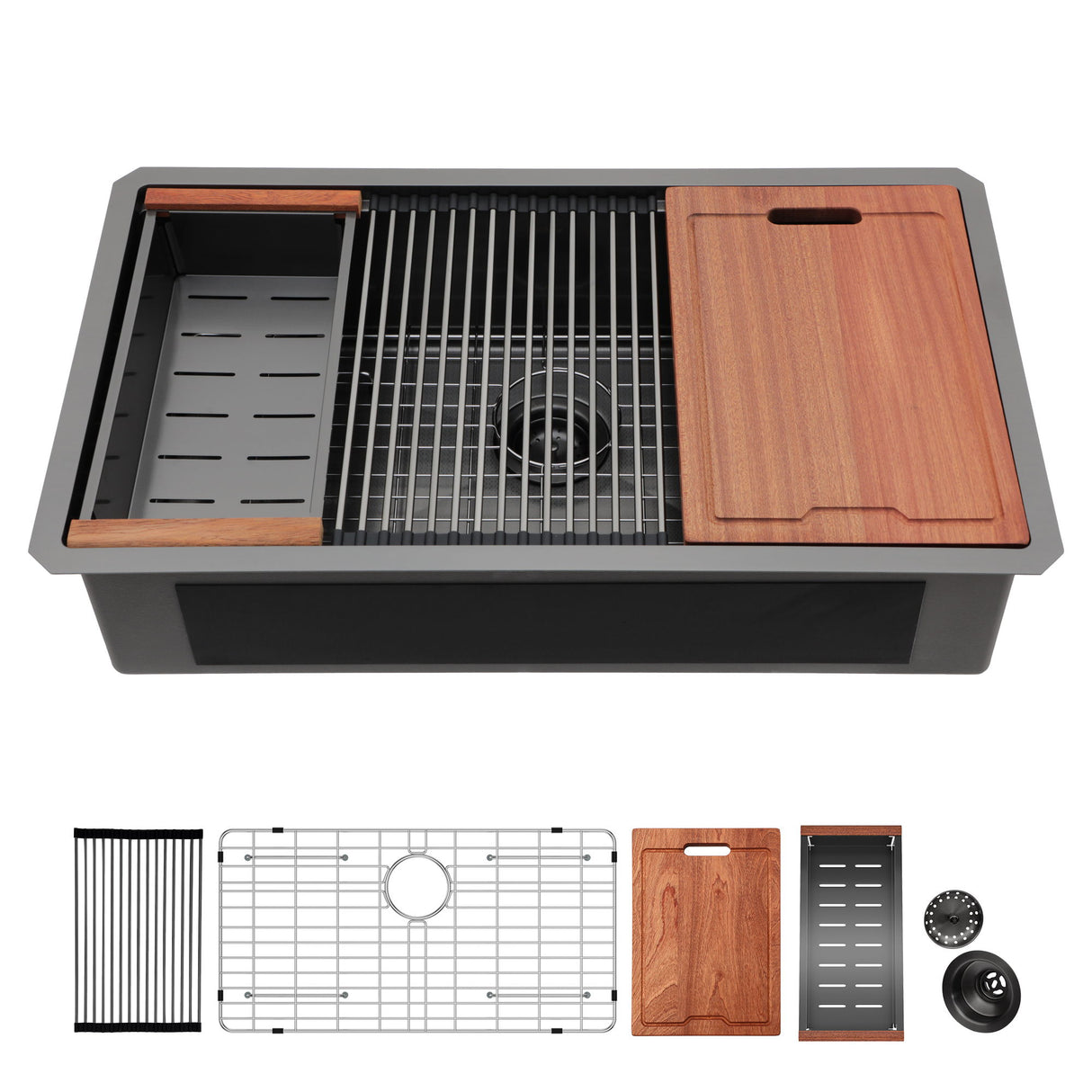 Workstation Kitchen Sink,Single Bowl Undermount